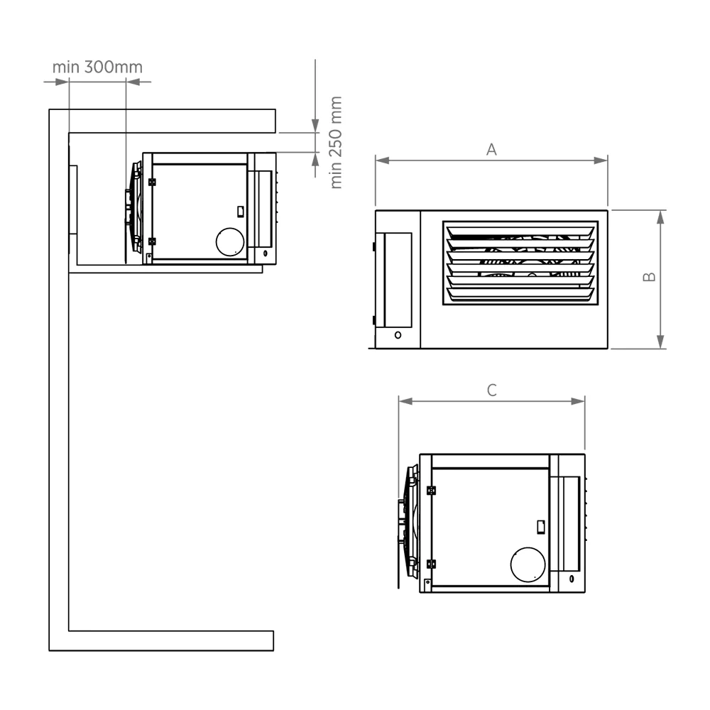 Sirokko Air Wall teknik çizim